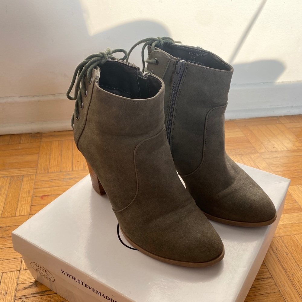 Steve Madden Army Green Ankle Boots